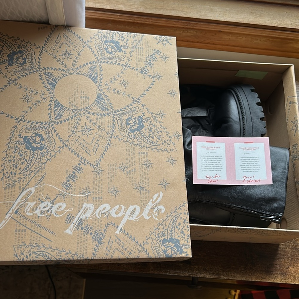 Free People Emma Leather Ruched Platform Boots - Picture 13 of 16